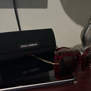 Dolce & Gabbana Burgundy/ Red Sunglasses oversized